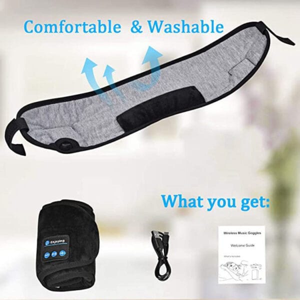 5.0 Bluetooth Music Eye Mask – Comfortable Sleep Mask with Wireless Audio for Travel and Relaxation - Image 2