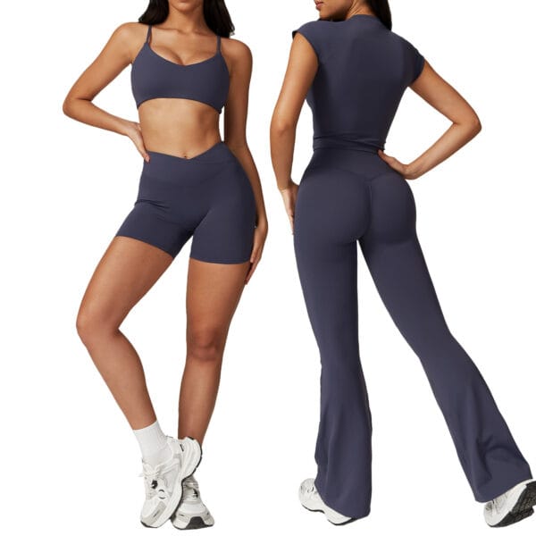 Eco-Friendly Recycled Tight-Fitting Quick-Drying Yoga Suit | Sustainable Activewear for Women - Image 2