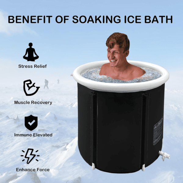 Portable Recovery Ice Tub for Athletes | Foldable Cold Therapy Tub | Insulated Outdoor & Indoor Soaking Spa Bucket