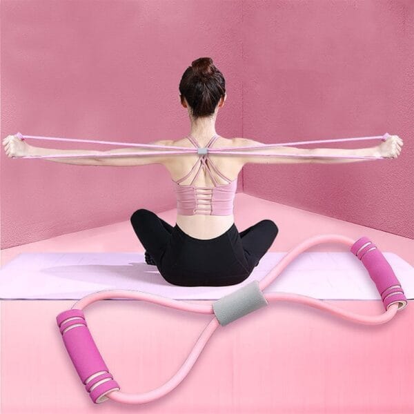Eight-Shaped Elastic Resistance Band | Portable Fitness Stretch Belt for Yoga, Pilates & Strength Training