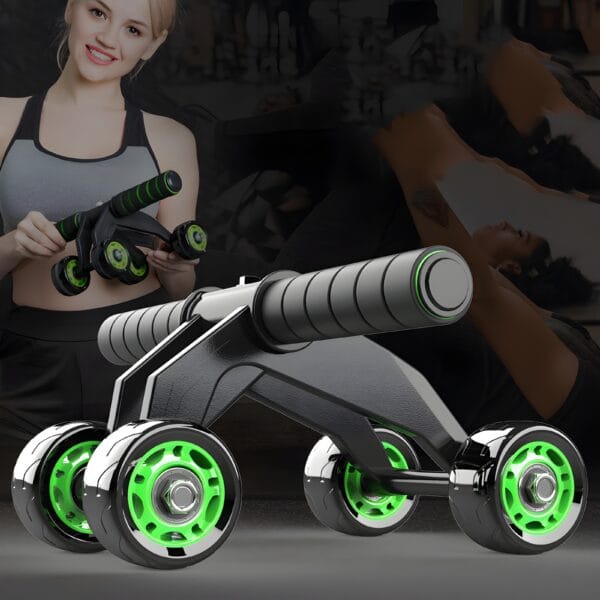 High-Stability 4-Wheel Core Strength & Chest Expansion Fitness Roller | Premium Abdominal Workout Tool