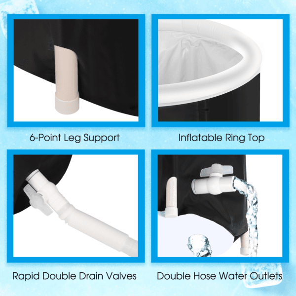 Portable Recovery Ice Tub for Athletes | Foldable Cold Therapy Tub | Insulated Outdoor & Indoor Soaking Spa Bucket - Image 10