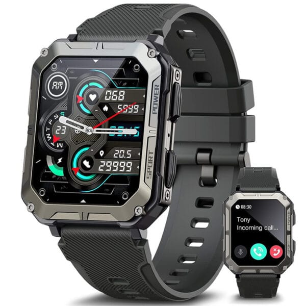 C20Pro Outdoor Smartwatch – Waterproof Bluetooth Calling, Heart Rate, and Blood Oxygen Monitor - Image 4