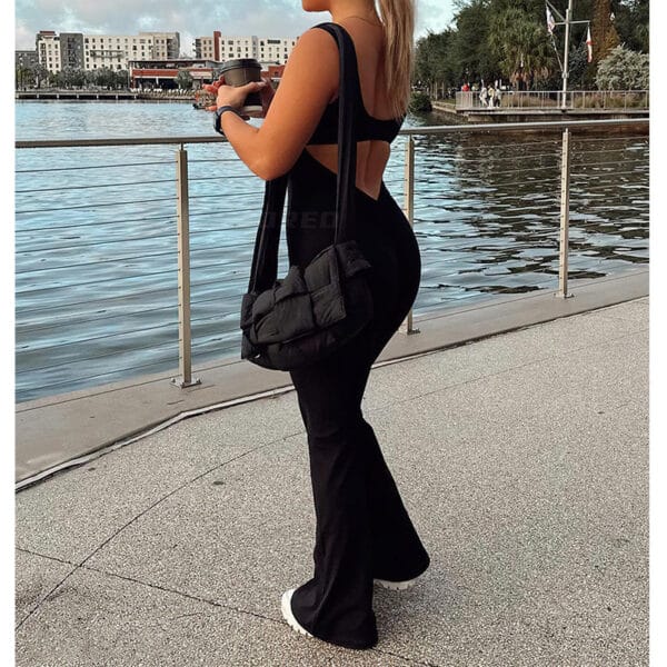 Slim Fit Hip Raise Jumpsuit – Sexy Backless Exercise Yoga Outfit - Image 7