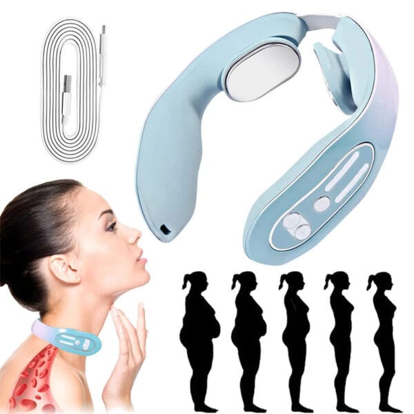 EMS Neck Acupoints Lymphvity Massager – Intelligent Heated Neck Massager with Microcurrent Therapy