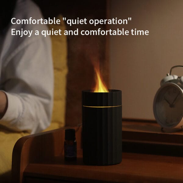 Car Diffuser Humidifier & Air Purifier with Flame LED Light – Aromatherapy for a Fresh & Relaxing Drive