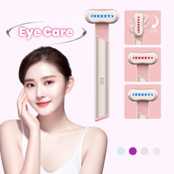 LED Facial Skincare Wand – EMS Microcurrent & Red-Blue Light Therapy Eye Massager
