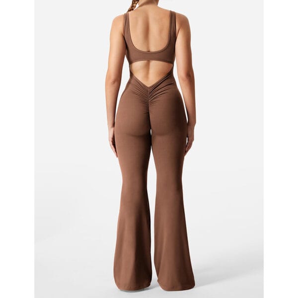 Slim Fit Hip Raise Jumpsuit – Sexy Backless Exercise Yoga Outfit - Image 2