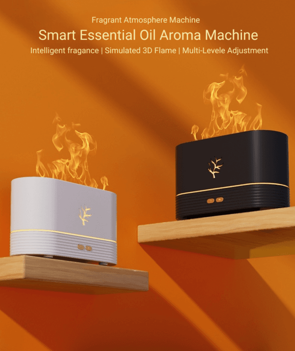 Flame Humidifier – USB Smart LED Aroma Diffuser & Fire Night Lamp