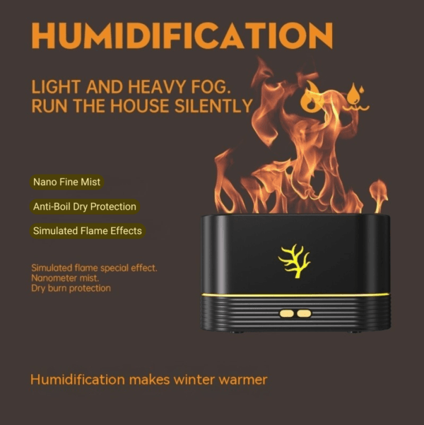 Flame Humidifier – USB Smart LED Aroma Diffuser & Fire Night Lamp - Image 6