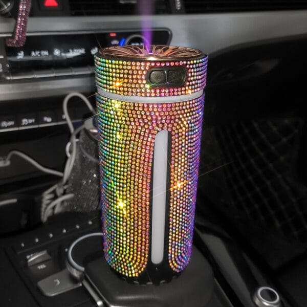 Luxury Diamond Car Humidifier – LED Light Aromatherapy Diffuser & Air Purifier - Image 9