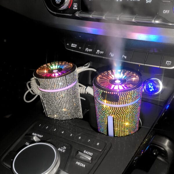 Luxury Diamond Car Humidifier – LED Light Aromatherapy Diffuser & Air Purifier - Image 2